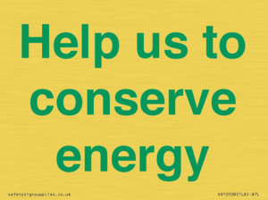 Help us to conserve energy 